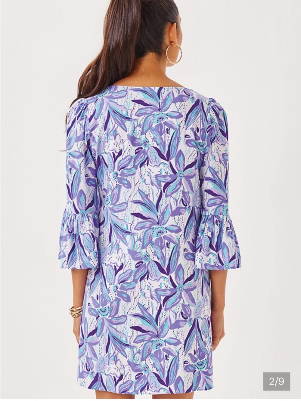 Lilly Pulitzer NWT Danika Tunic Dress Purple Elephant In The Bloom Size 10 - Picture 2 of 9